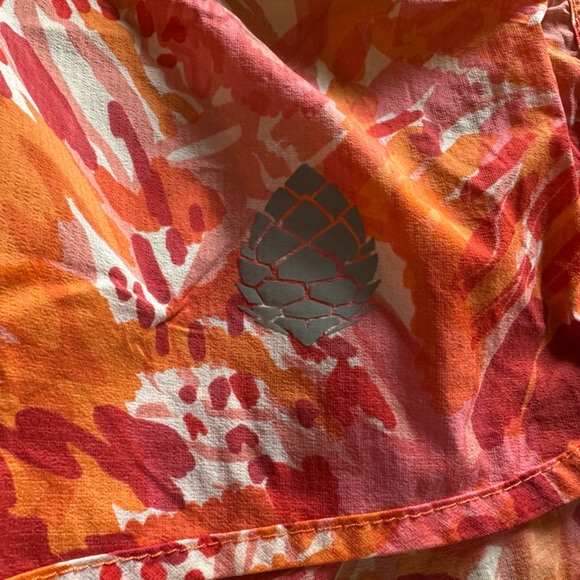 STIO Vibrant Orange Patterned Women's quick dry Shorts - Picture 2 of 5